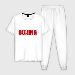 Пижама хлопковая мужская Бокс art, цвет: белый