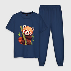 Пижама хлопковая мужская The Red Panda, цвет: тёмно-синий