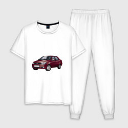 Пижама хлопковая мужская Fiat Albea, цвет: белый