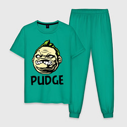 Пижама хлопковая мужская Pudge Face, цвет: зеленый