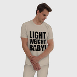 Пижама хлопковая мужская Light weight baby, цвет: миндальный — фото 2
