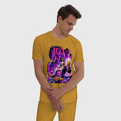 Пижама хлопковая мужская Jotaro Kujo and his new stand ai art, цвет: горчичный — фото 2