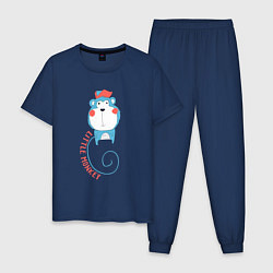 Пижама хлопковая мужская Little monkey, цвет: тёмно-синий