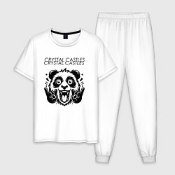 Пижама хлопковая мужская Crystal Castles - rock panda, цвет: белый