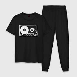 Пижама хлопковая мужская Audio tape, цвет: черный
