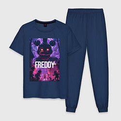Пижама хлопковая мужская Freddy - мишка Фредди, цвет: тёмно-синий