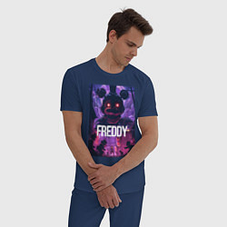 Пижама хлопковая мужская Freddy - мишка Фредди, цвет: тёмно-синий — фото 2