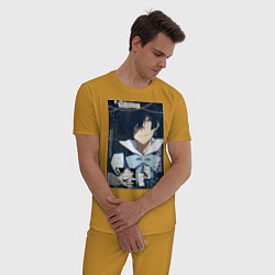 Пижама хлопковая мужская Мемуары Ванитаса Ванитас вампир, цвет: горчичный — фото 2