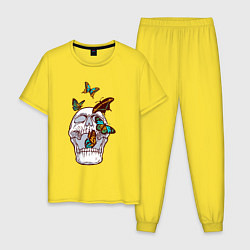 Мужская пижама Бабочки и череп