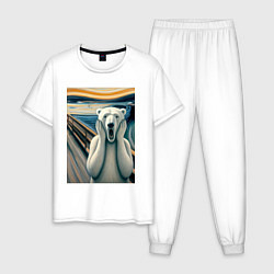 Мужская пижама Полярный медведь кричит на картине Эдварда Мунка