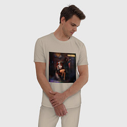 Пижама хлопковая мужская Салон красоты - Скелеты в шкафу, цвет: миндальный — фото 2