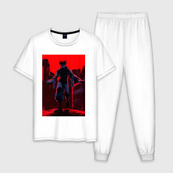 Пижама хлопковая мужская Магическая битва Тёсо Манипуляция кровью, цвет: белый