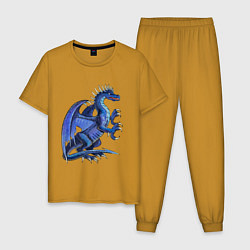 Пижама хлопковая мужская Azure dragon, цвет: горчичный