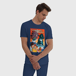 Пижама хлопковая мужская Аниме корабль призрак, цвет: тёмно-синий — фото 2