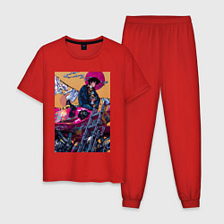 Пижама хлопковая мужская Ковбой Бибоп Спайк Шпигель Красный дракон, цвет: красный