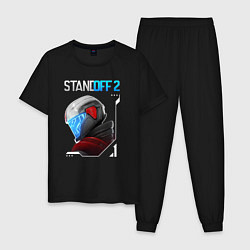Пижама хлопковая мужская Standoff 2 - Space dude, цвет: черный