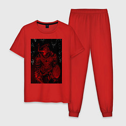 Пижама хлопковая мужская Убийца гоблинов мечник, цвет: красный