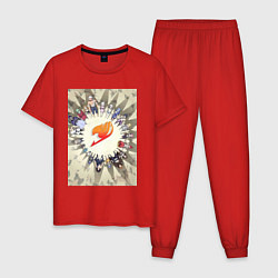 Пижама хлопковая мужская Хвост Феи Люси Хартфилия, цвет: красный