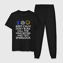 Пижама хлопковая мужская Doctor Sherlock, цвет: черный