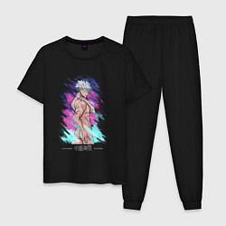 Пижама хлопковая мужская Сатору Годжо Бесконечность, цвет: черный