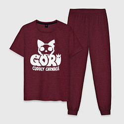 Пижама хлопковая мужская Goro cuddly carnage logo, цвет: меланж-бордовый