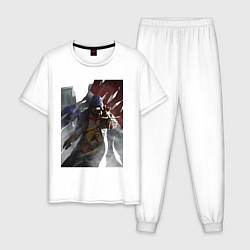 Пижама хлопковая мужская Мужская футболка Assassins Creed Unity, цвет: белый