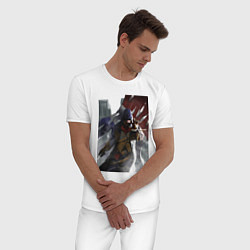 Пижама хлопковая мужская Мужская футболка Assassins Creed Unity, цвет: белый — фото 2