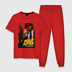 Пижама хлопковая мужская Pulp fiction - vincent and jules, цвет: красный