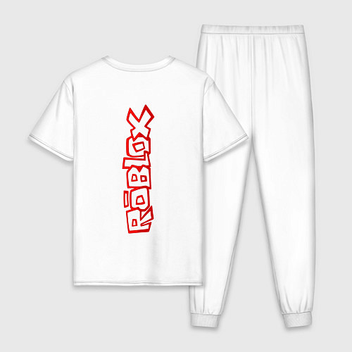 Мужская пижама Roblox красный мем / Белый – фото 2