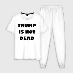 Пижама хлопковая мужская Trump is not dead - motto, цвет: белый