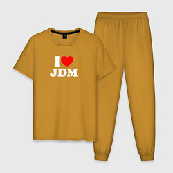 Пижама хлопковая мужская I love JDM, цвет: горчичный