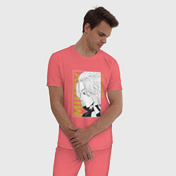 Пижама хлопковая мужская Токийские мстители Мандзиро Сано, цвет: коралловый — фото 2