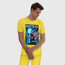 Пижама хлопковая мужская Nightmare - terrible Pikachu neon glow, цвет: желтый — фото 2