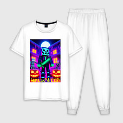 Мужская пижама Halloween and Minecraft - neon collaboration