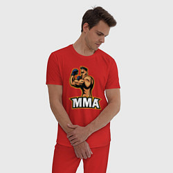 Пижама хлопковая мужская Fighter MMA, цвет: красный — фото 2