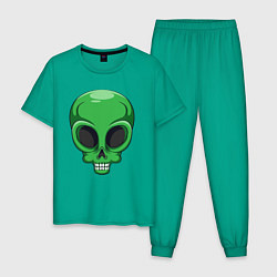 Пижама хлопковая мужская Green skeletor, цвет: зеленый