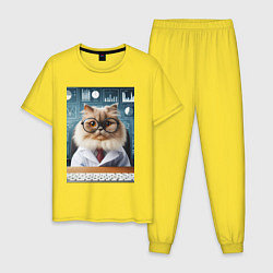 Мужская пижама Кот аналитик - нейроарт