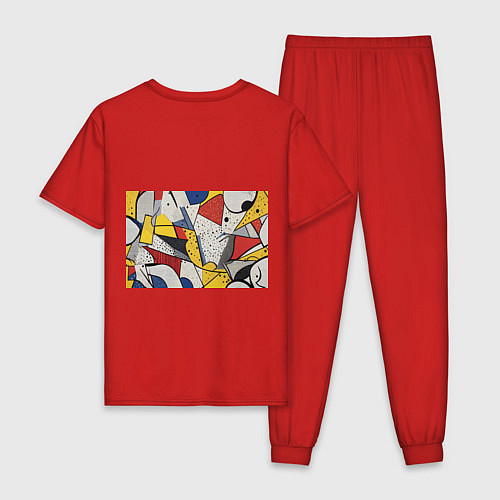 Мужская пижама Поп-арт яркая абстракция / Красный – фото 2