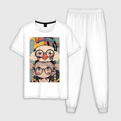 Мужская пижама Клоун с девочкой арт
