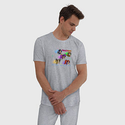 Пижама хлопковая мужская NewJeans album Get Up Minji Hanni Danielle Haerin, цвет: меланж — фото 2