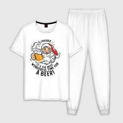 Мужская пижама Санта Клаус с кружкой пива