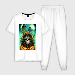 Мужская пижама Скелет ведьмы - хэллоуин