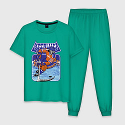 Пижама хлопковая мужская Metallica - hockey, цвет: зеленый
