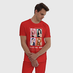 Пижама хлопковая мужская Blackpink 4 colors, цвет: красный — фото 2