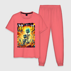 Мужская пижама Морти и Рик - скелеты