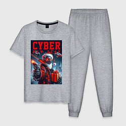 Мужская пижама Cyber Santa with a gun - ai art