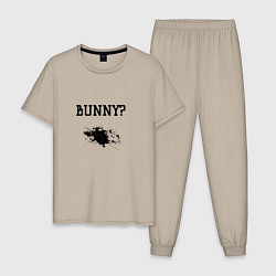 Пижама хлопковая мужская Bunny, цвет: миндальный