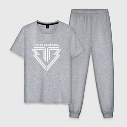 Пижама хлопковая мужская Big bang logo, цвет: меланж