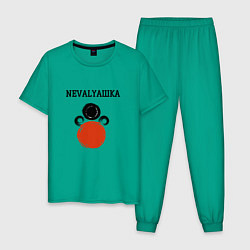 Пижама хлопковая мужская Nevalyaшka, цвет: зеленый