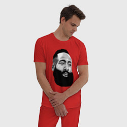 Пижама хлопковая мужская James Harden, цвет: красный — фото 2